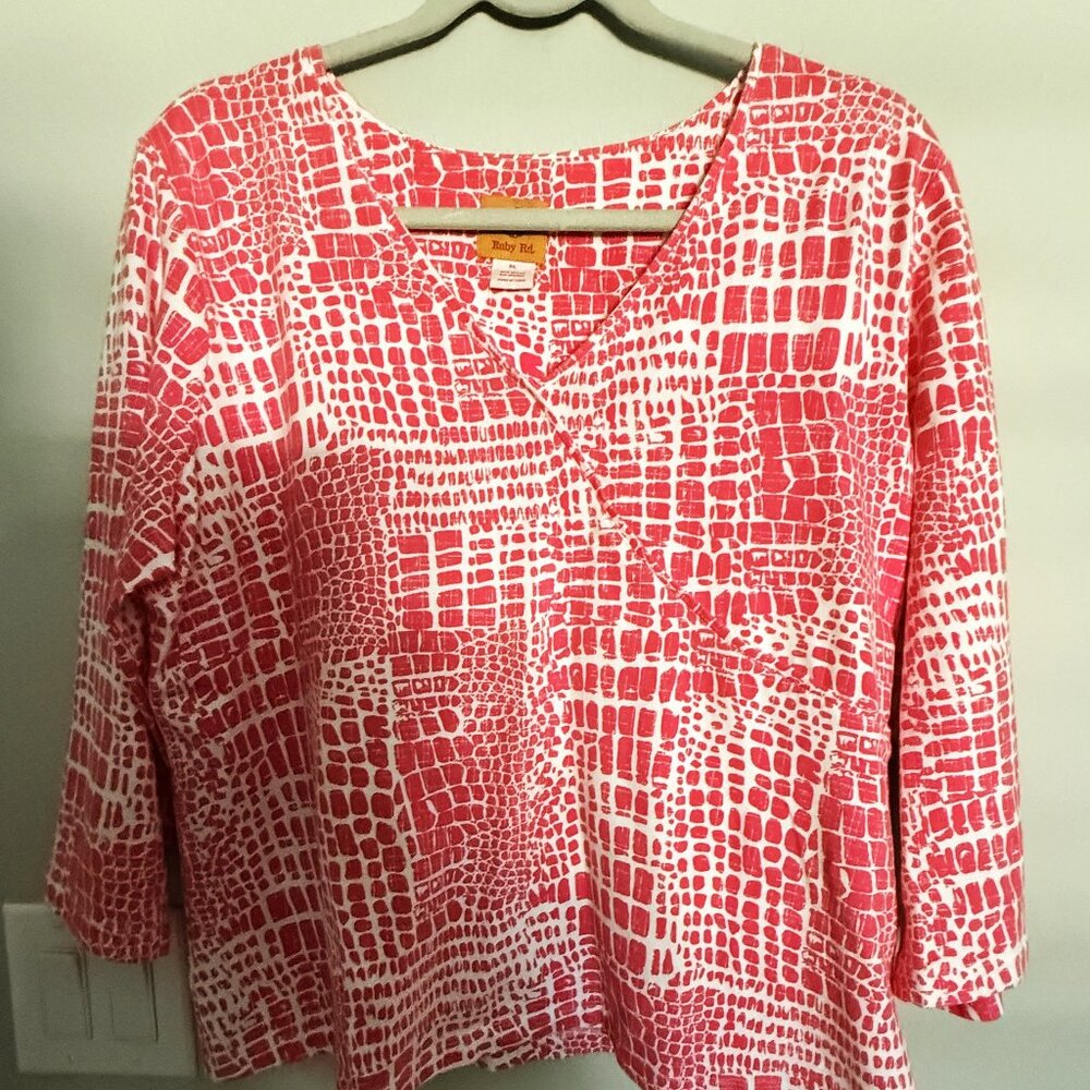 RUBY ROAD Cotton Spandex Top-- XL